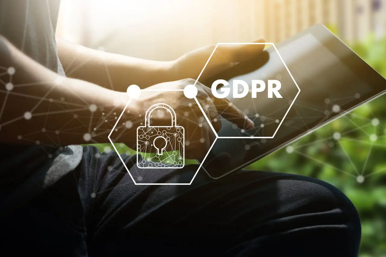 GDPR. Data Protection Regulation IT technologist Data Security system Shield Protection