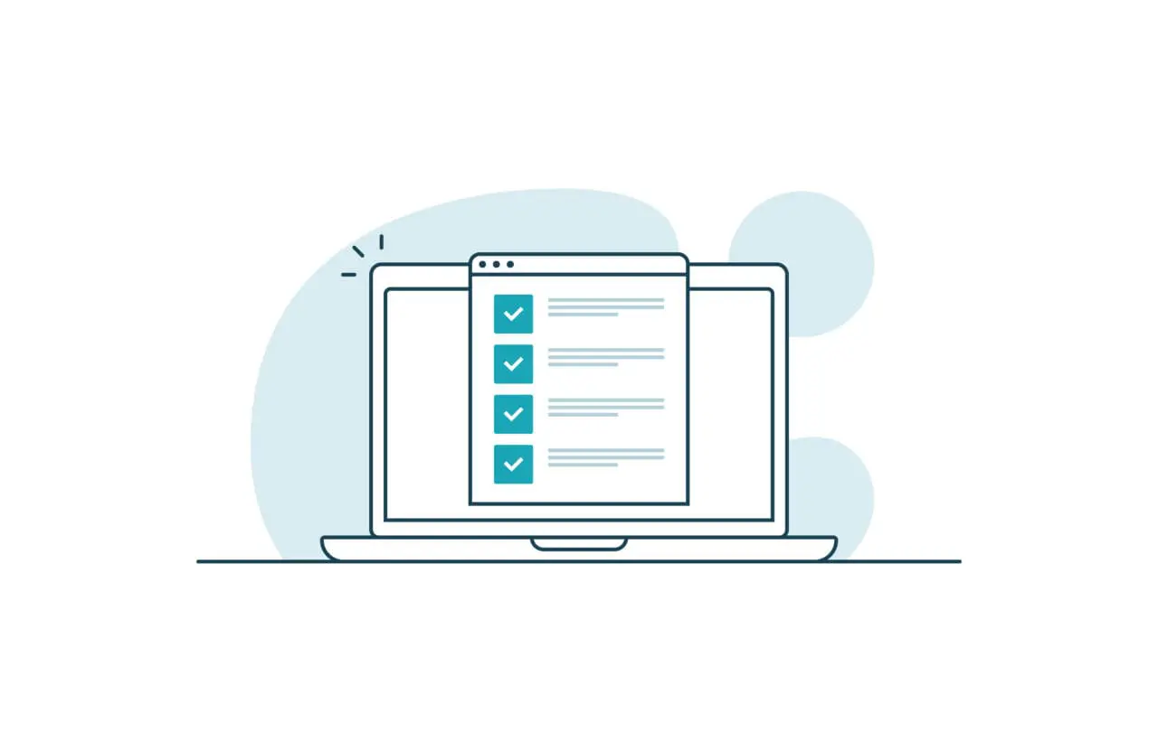 Graphic of a checklist on a computer