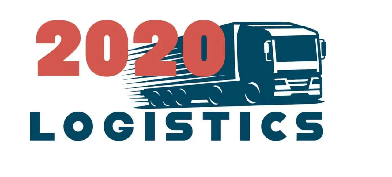 Large 2020 Logistics logo with lorry
