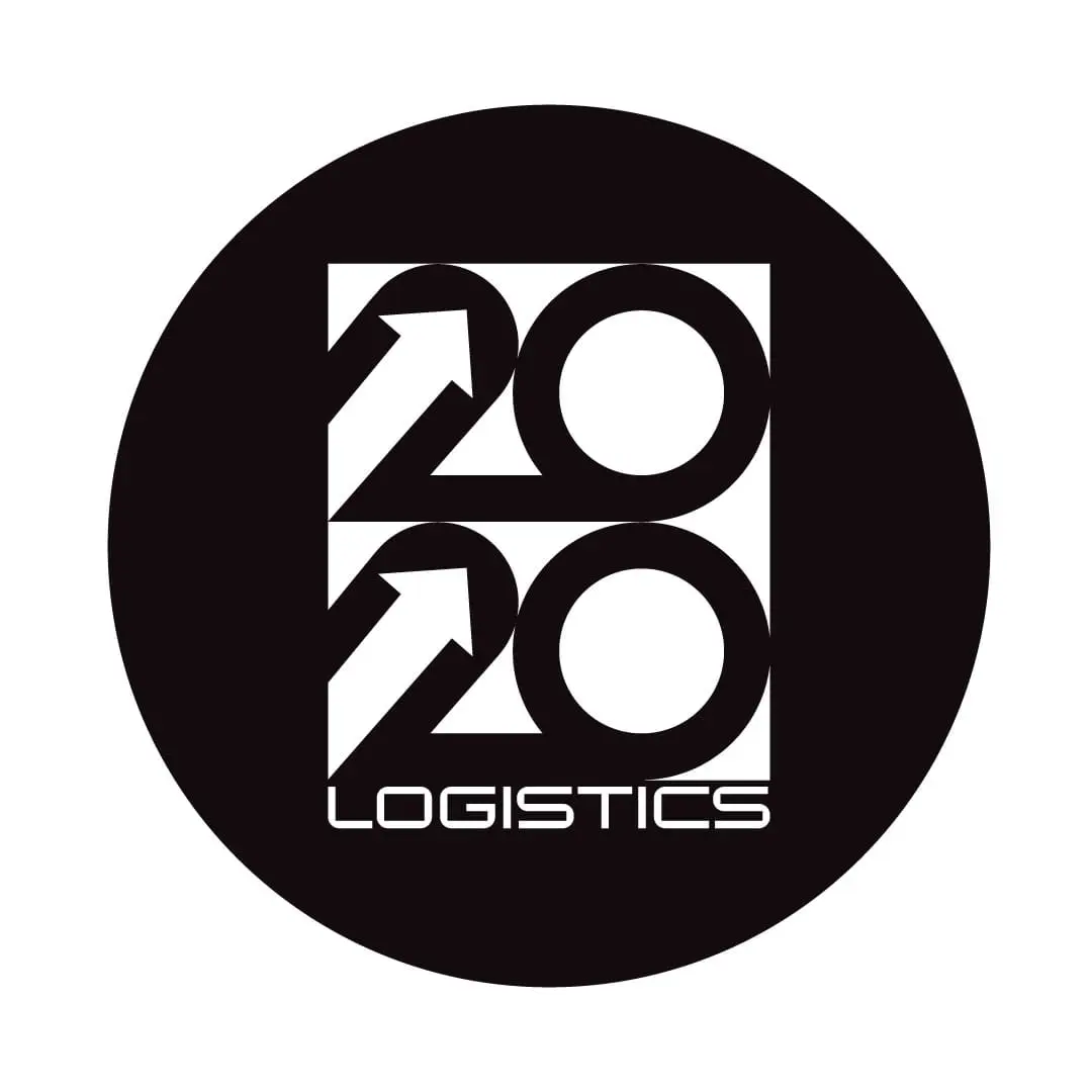 white Logistics logo in black circle