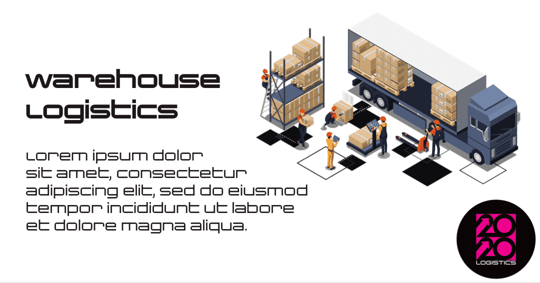 warehouse logistics cartoon image