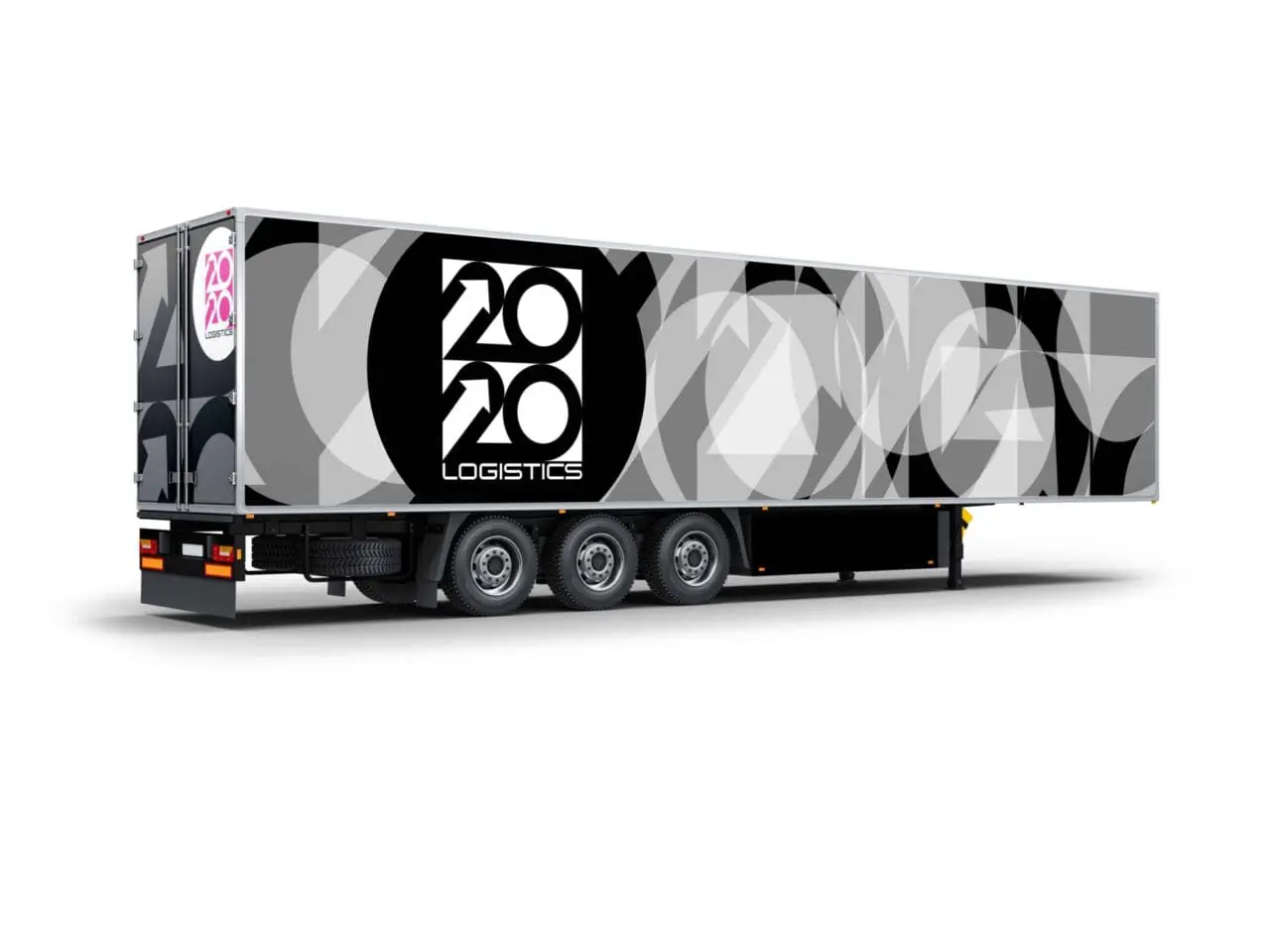 Lorry with logistics logo
