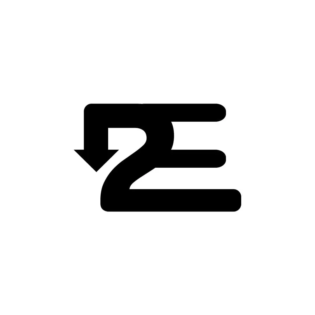 D2E Black logo Rebranding on white background