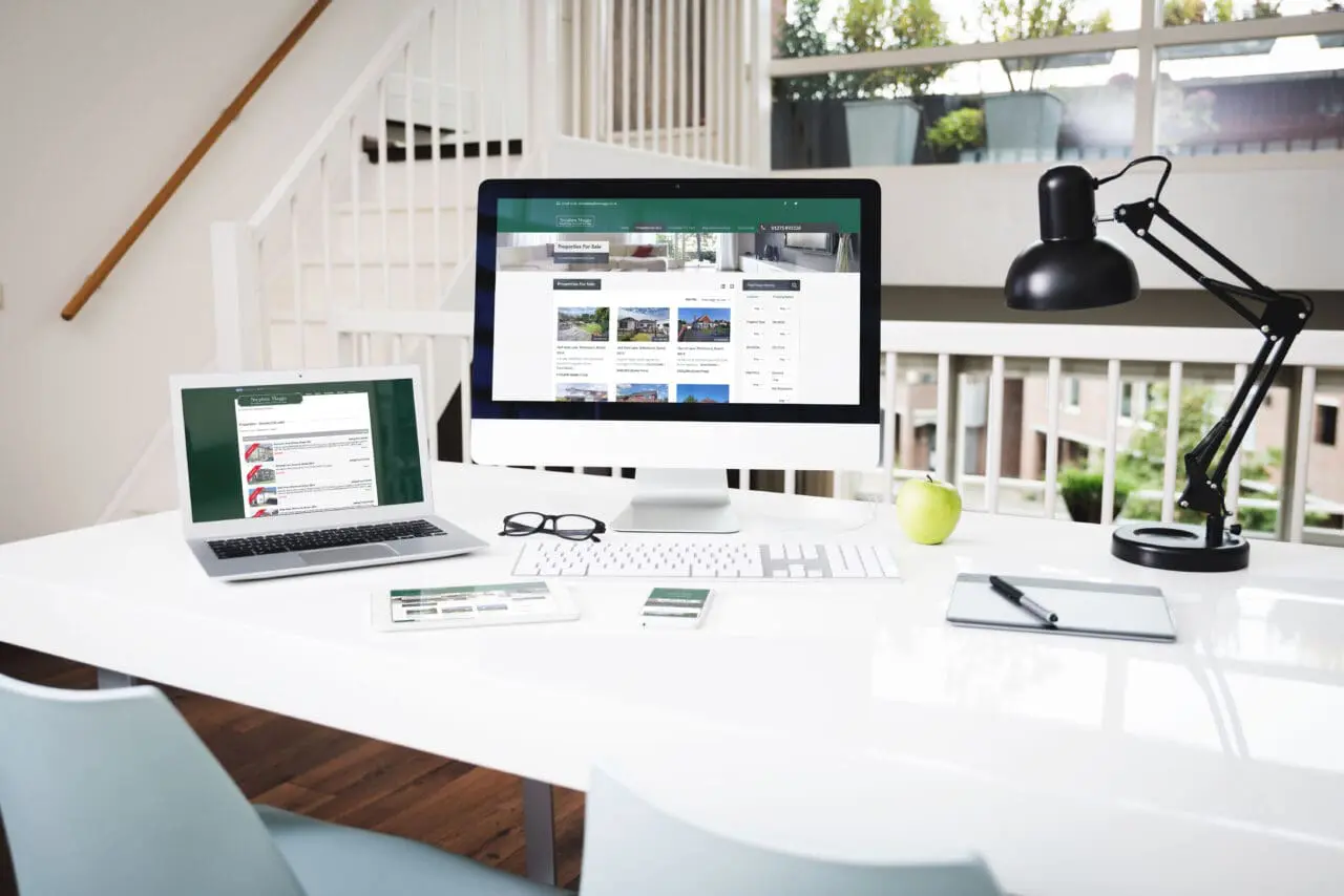 Stephen Maggs Website branding on Mac laptop and Mac computer screen