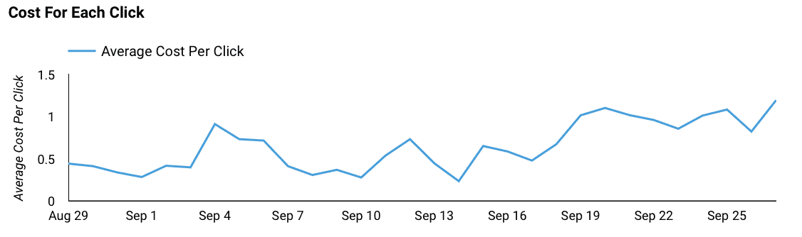 Screenshot of Cost For Each Click - Google Ads Analytics