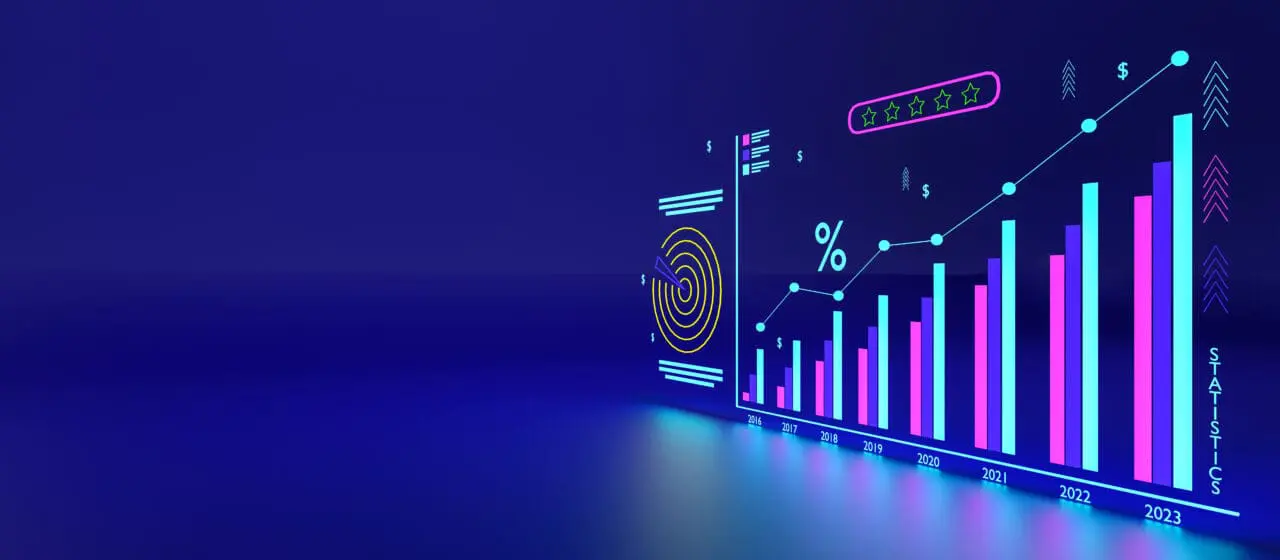 Business growth concept, show marketing graph analyzing stock ma
