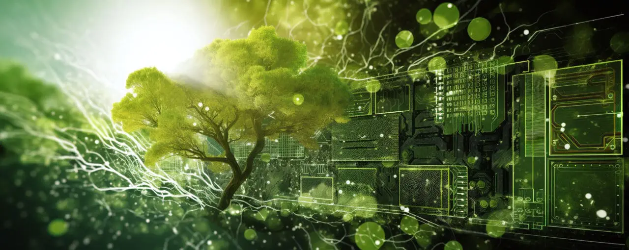 Greener Future with Tree and Branches. Generative AI.