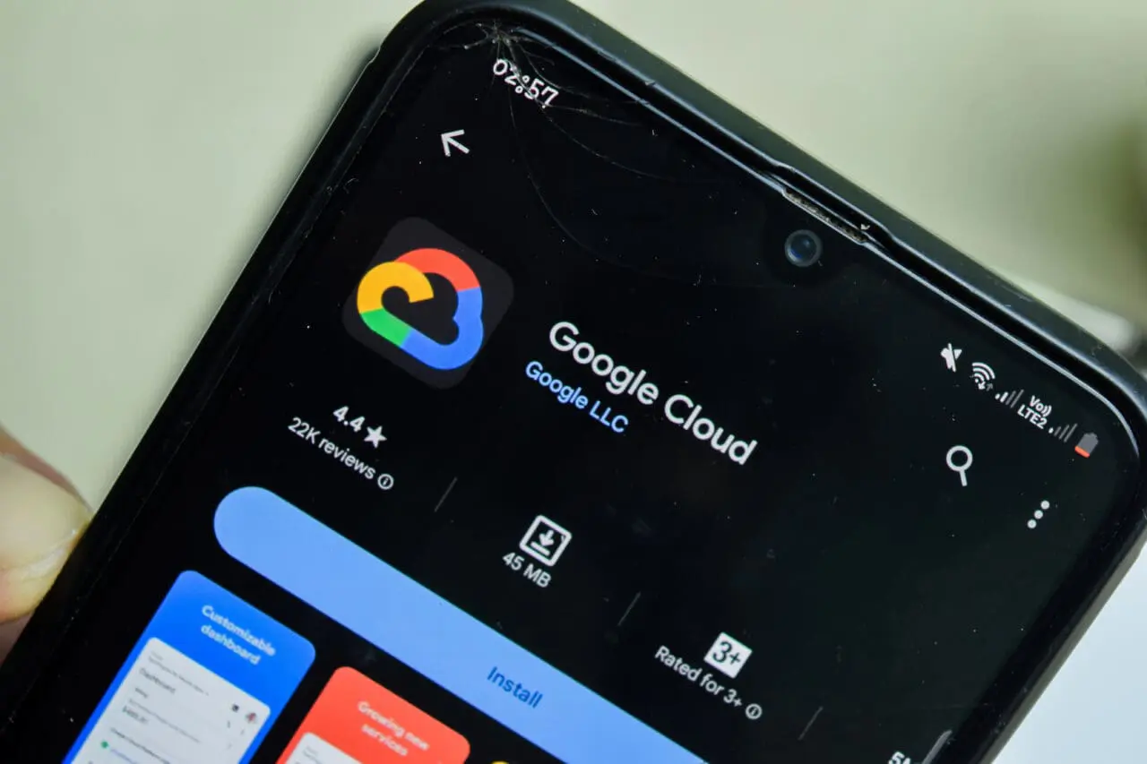 Google Cloud Application on a mobile phone