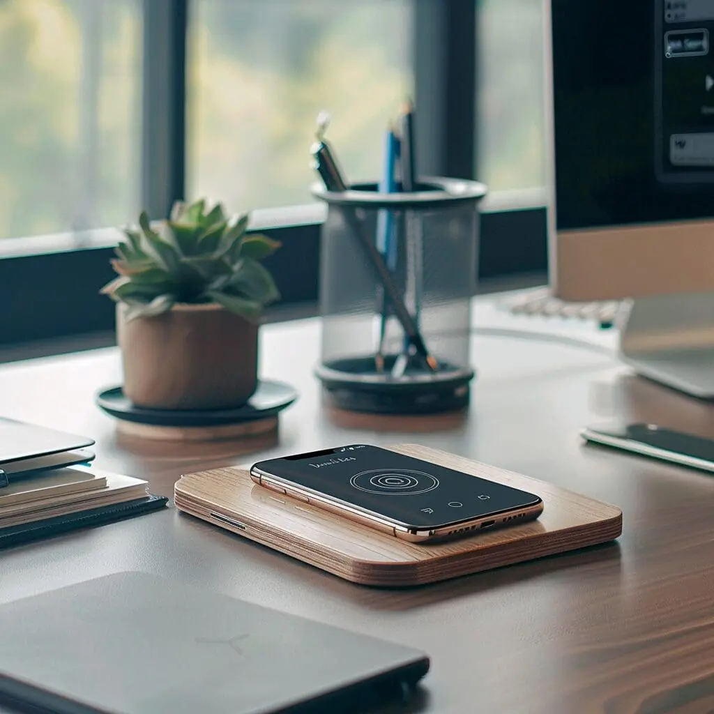 android phone on a desk with an ai service open on the phone