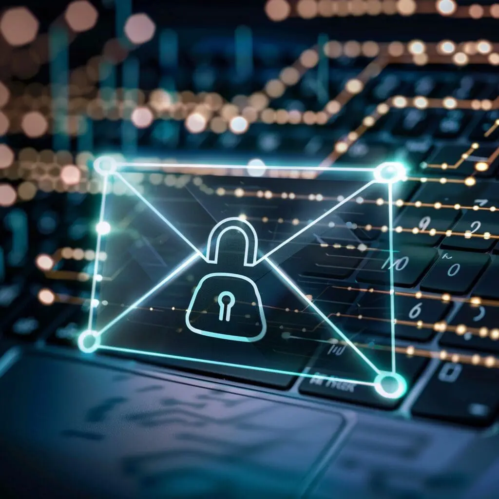 a email with a security lock on it