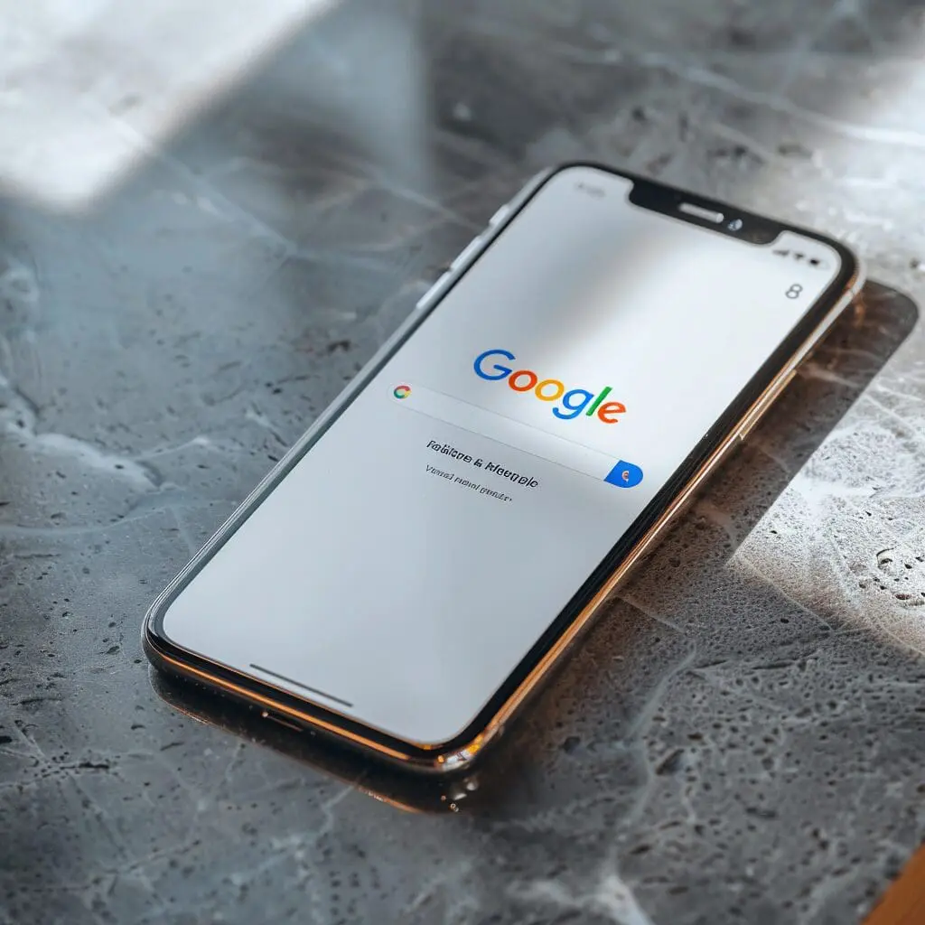 i phone with google browser open