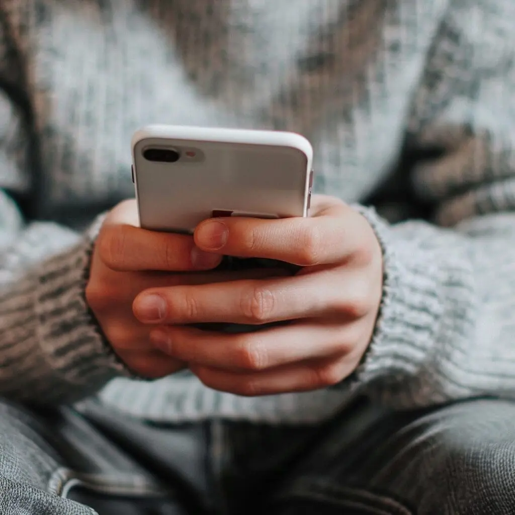 a person using a messaging app