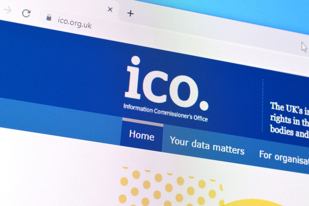 NY, USA - DECEMBER 16, 2019: Homepage of ico org website on the display of PC, url - ico.org.uk.