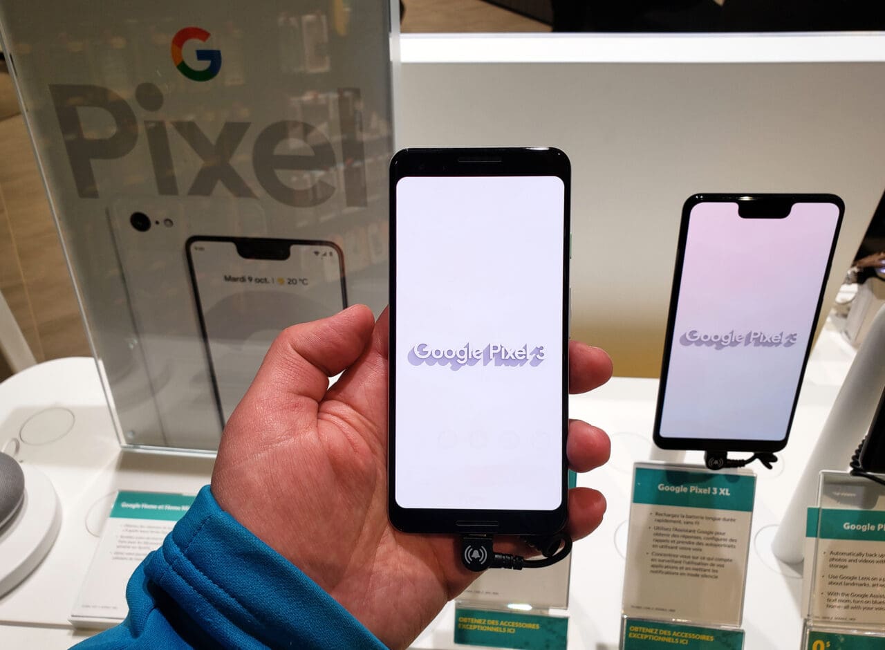 Google Pixel 3 phone in a hand