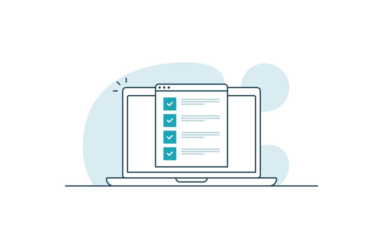 Graphic of a checklist on a computer