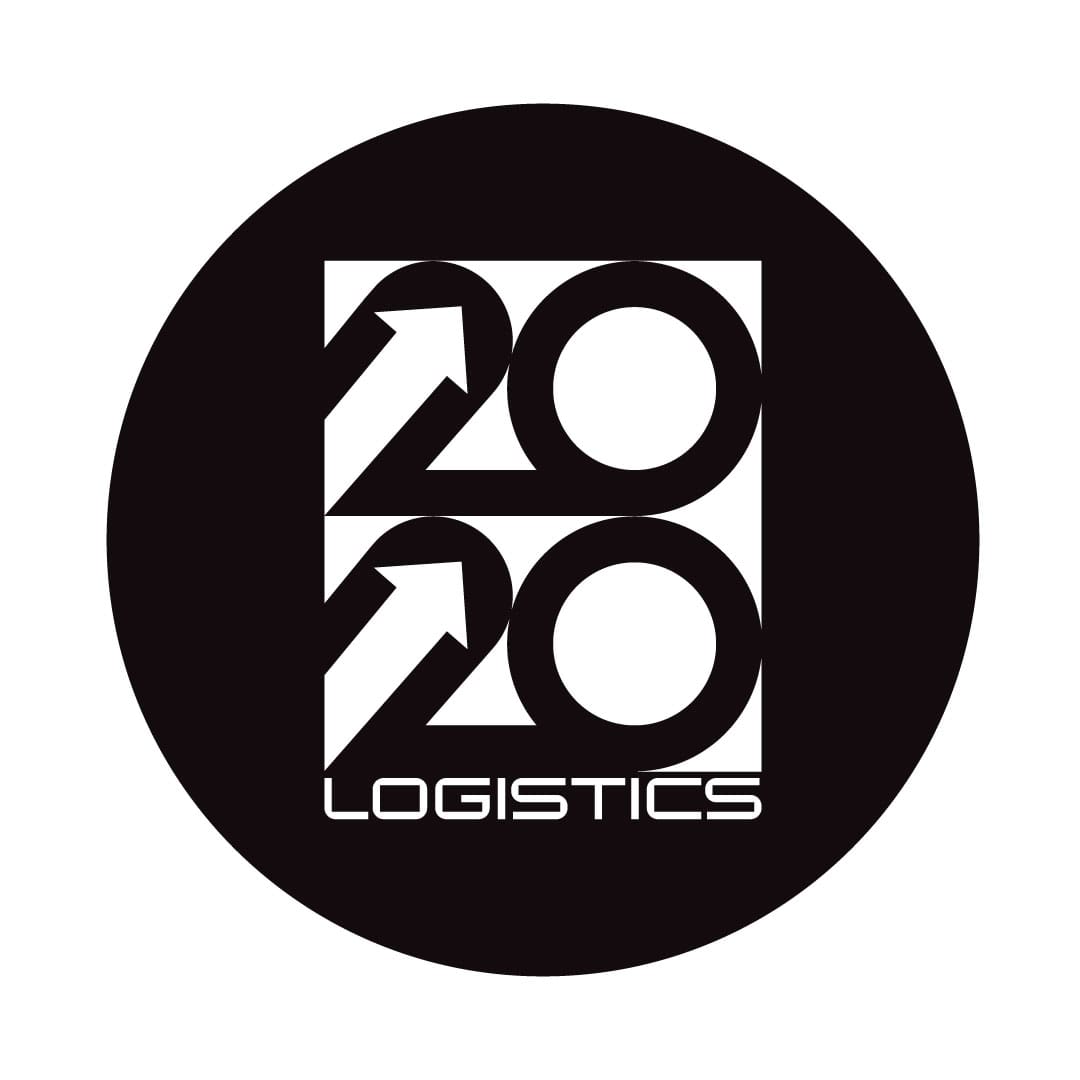 white Logistics logo in black circle