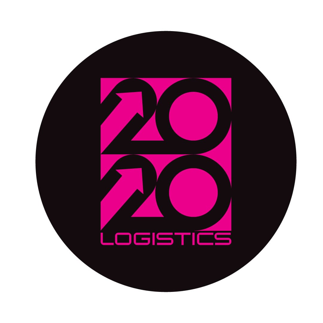 Black and pink circle Logistics logo