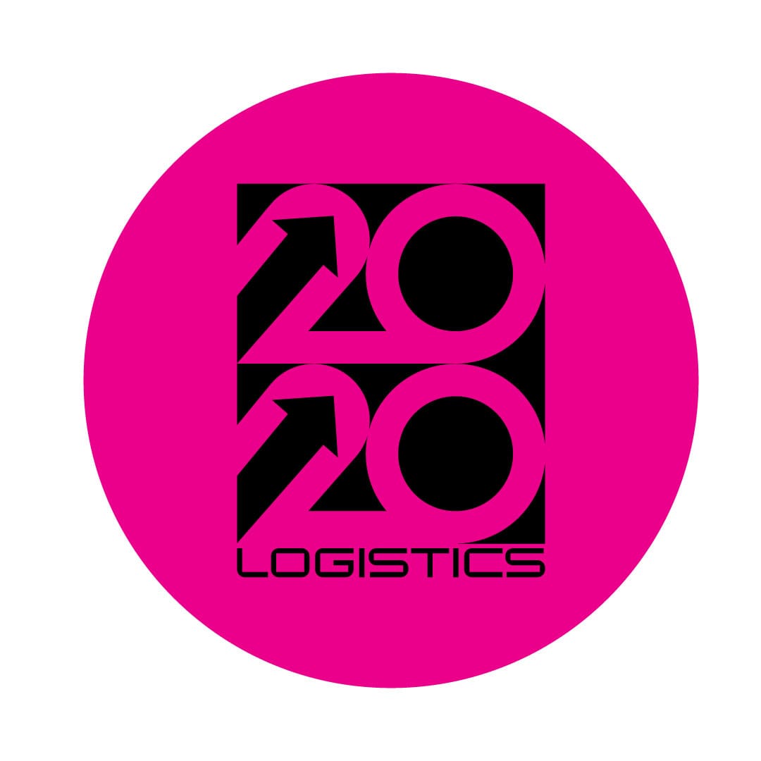 Pink and black circle Logistics logo