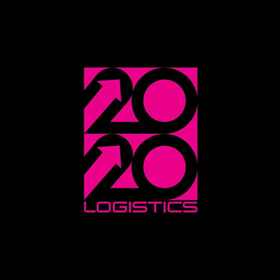 pink and black logistics logo