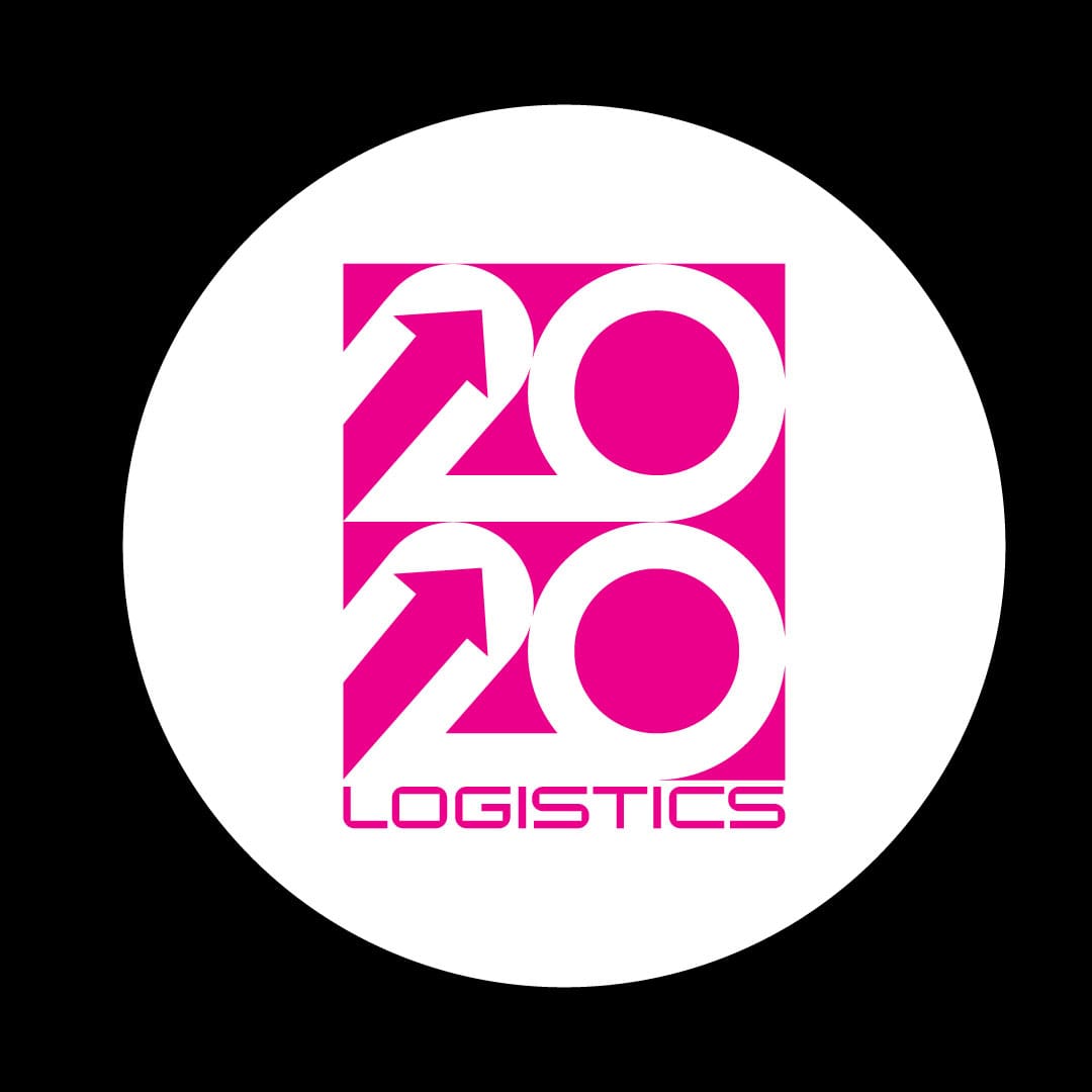 Black, pink and white circle Logistics logo