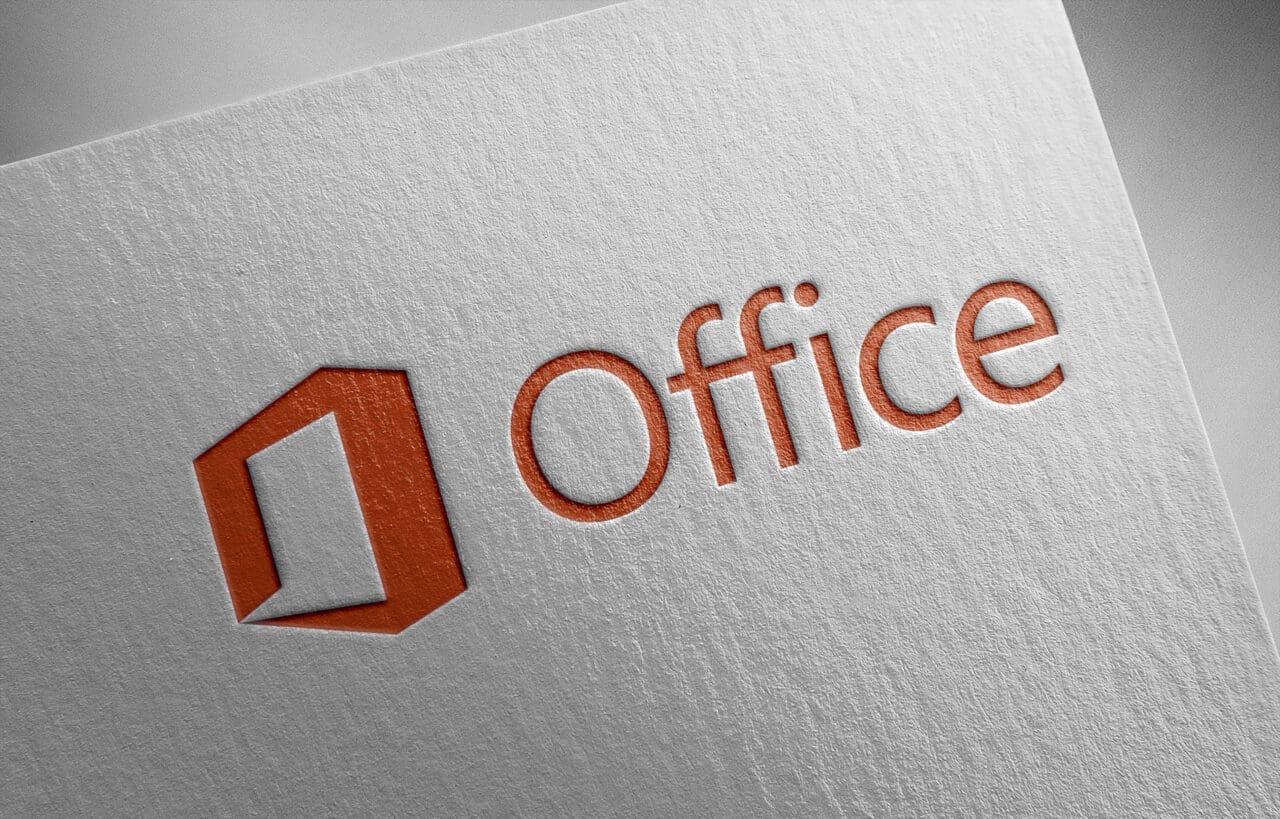 Microsoft office logo on paper texture