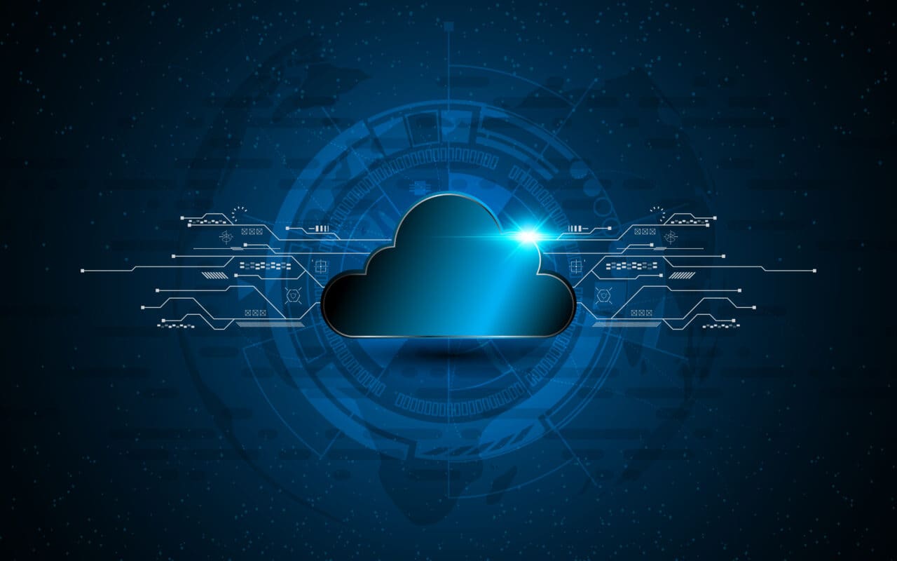 Abstract vector cloud technology internet data services concept