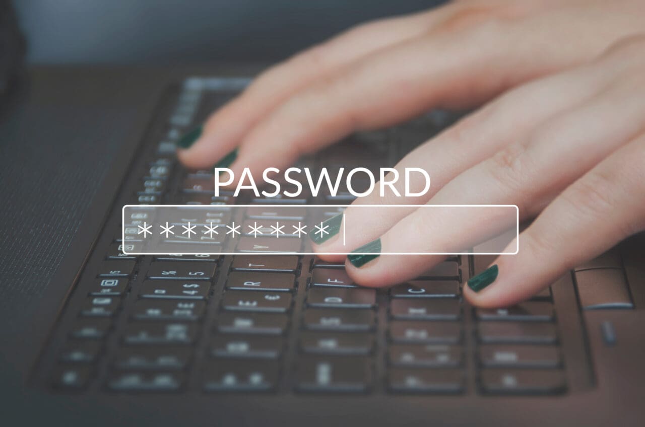 Password Box in Internet Browser with computer keyboard in the background