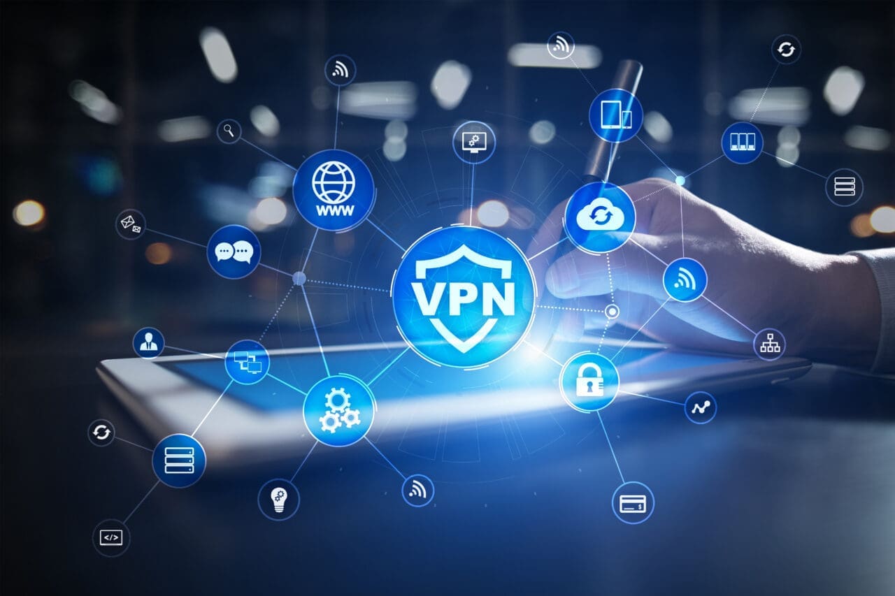 VPN Virtual Private network protocol. Cyber security and privacy connection technology. Anonymous Internet.