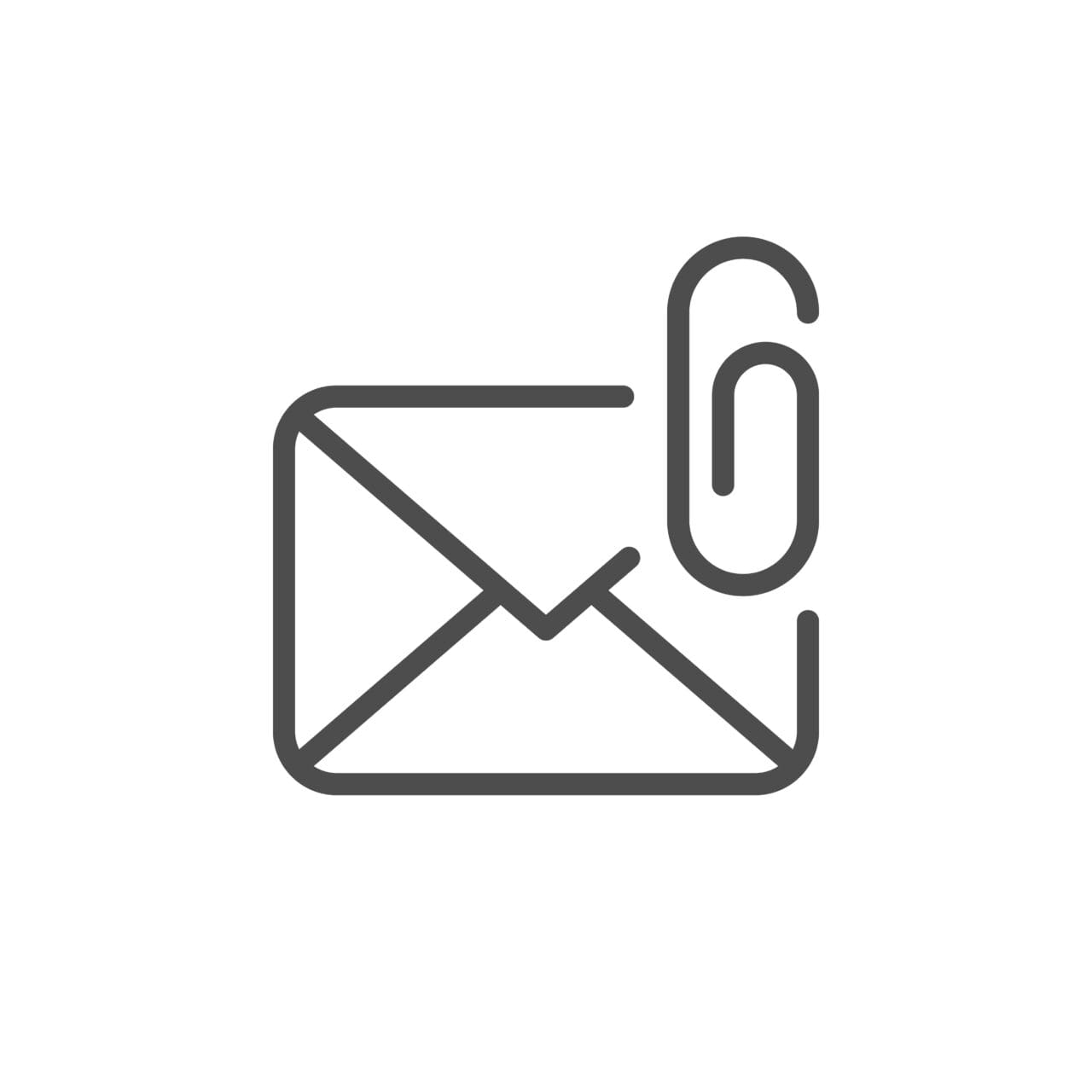 Mail attachment line outline icon