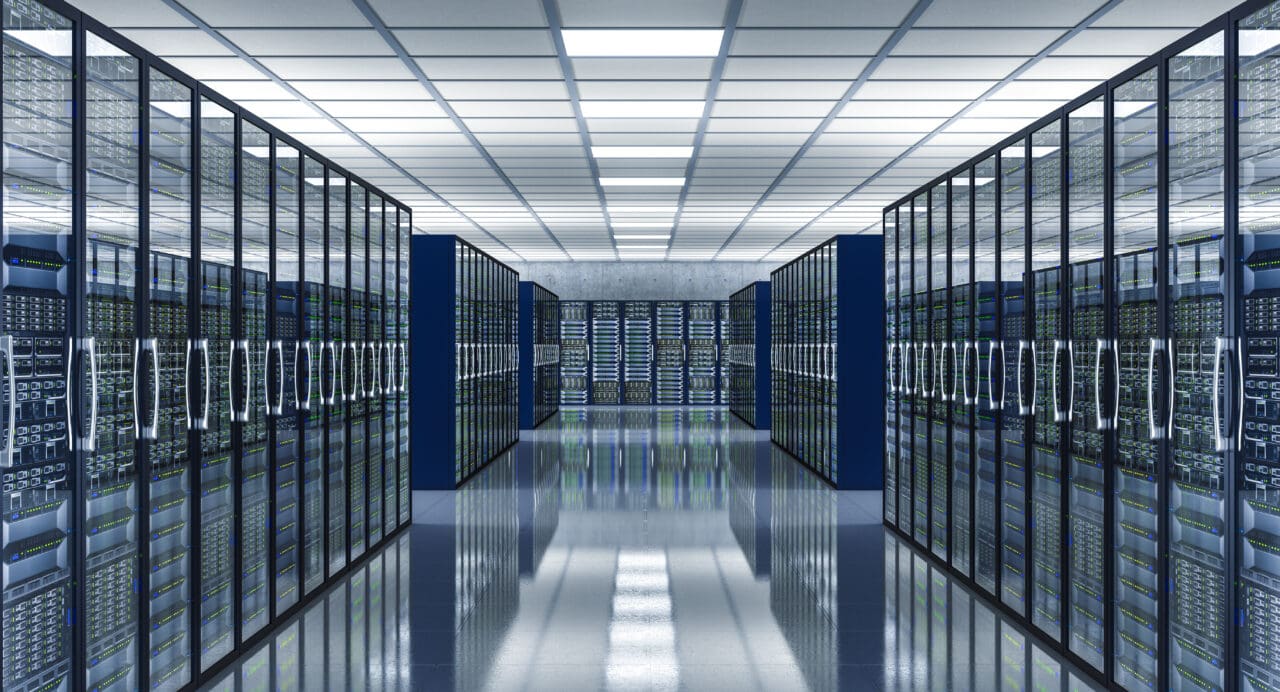 server farm data center 3d rendering image