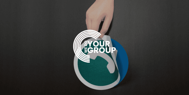 WeDoYourGroup white logo on background with telephone logo