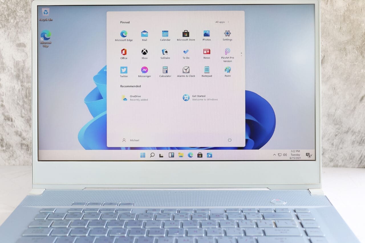 New Microsoft Windows 11 on computer screen