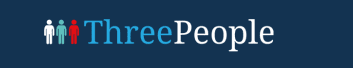 Three People logo on blue background