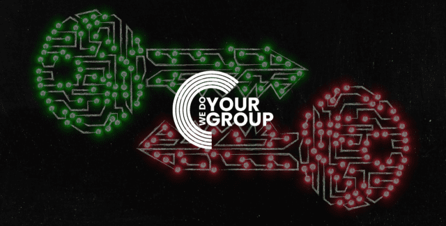 WeDoYourGroup white logo on background with grey key and red key