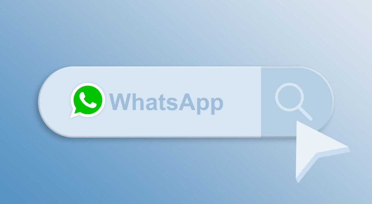 Whatsapp on the search bar with mouse cursor 3d