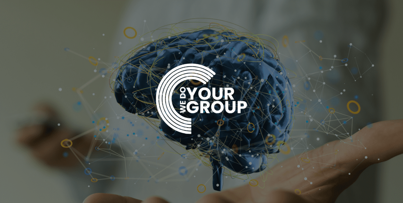 cgi brain with icons surrounding and we do your group logo