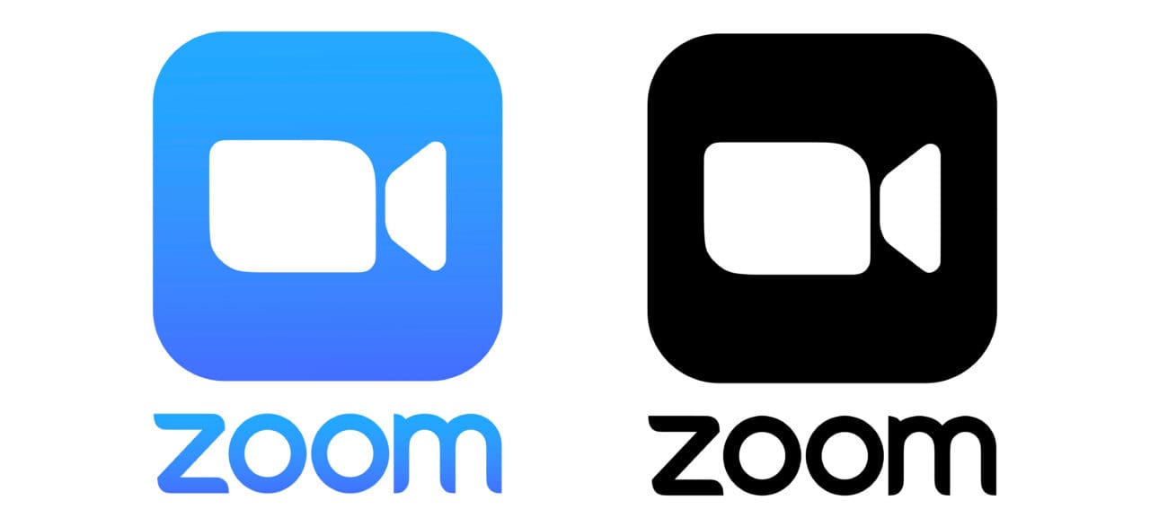 Zoom logo in blue and black