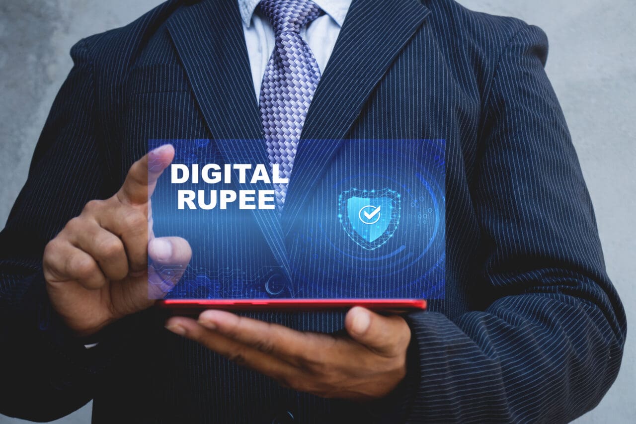 indian Digital rupee currency concept