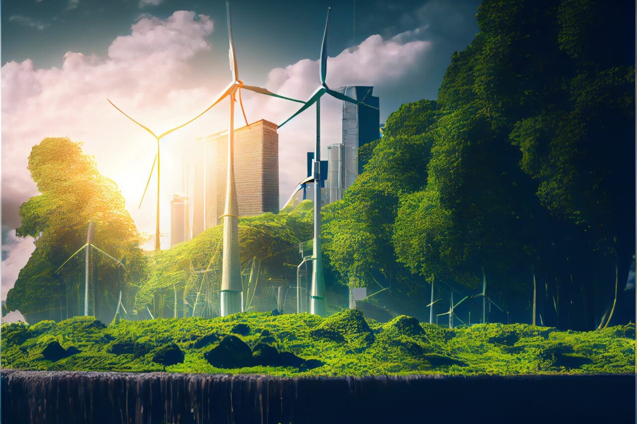 ESG, green energy, sustainable industry. Environmental, Social,