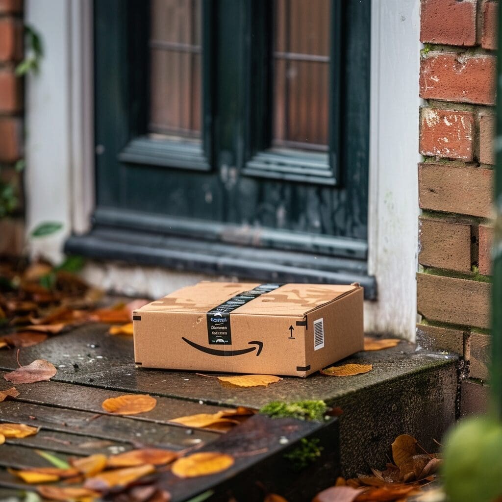 amazon parcel on a doorstep