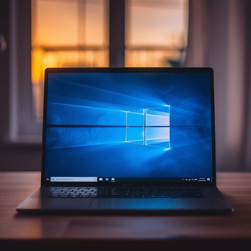 laptop with the windows logo on it
