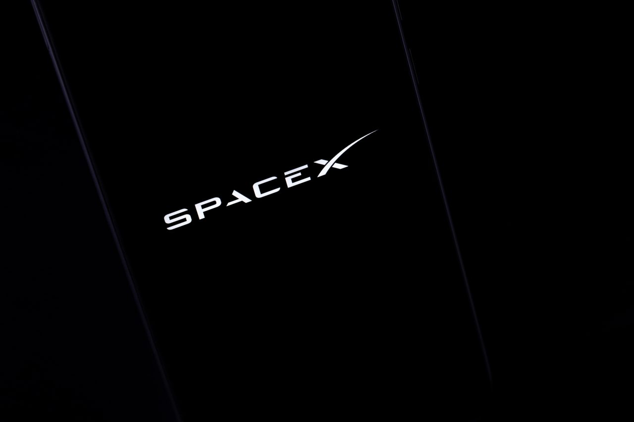 Editorial photo on SpaceX theme. Illustrative photo for news about SpaceX - an aerospace manufacturer and space transportation services company