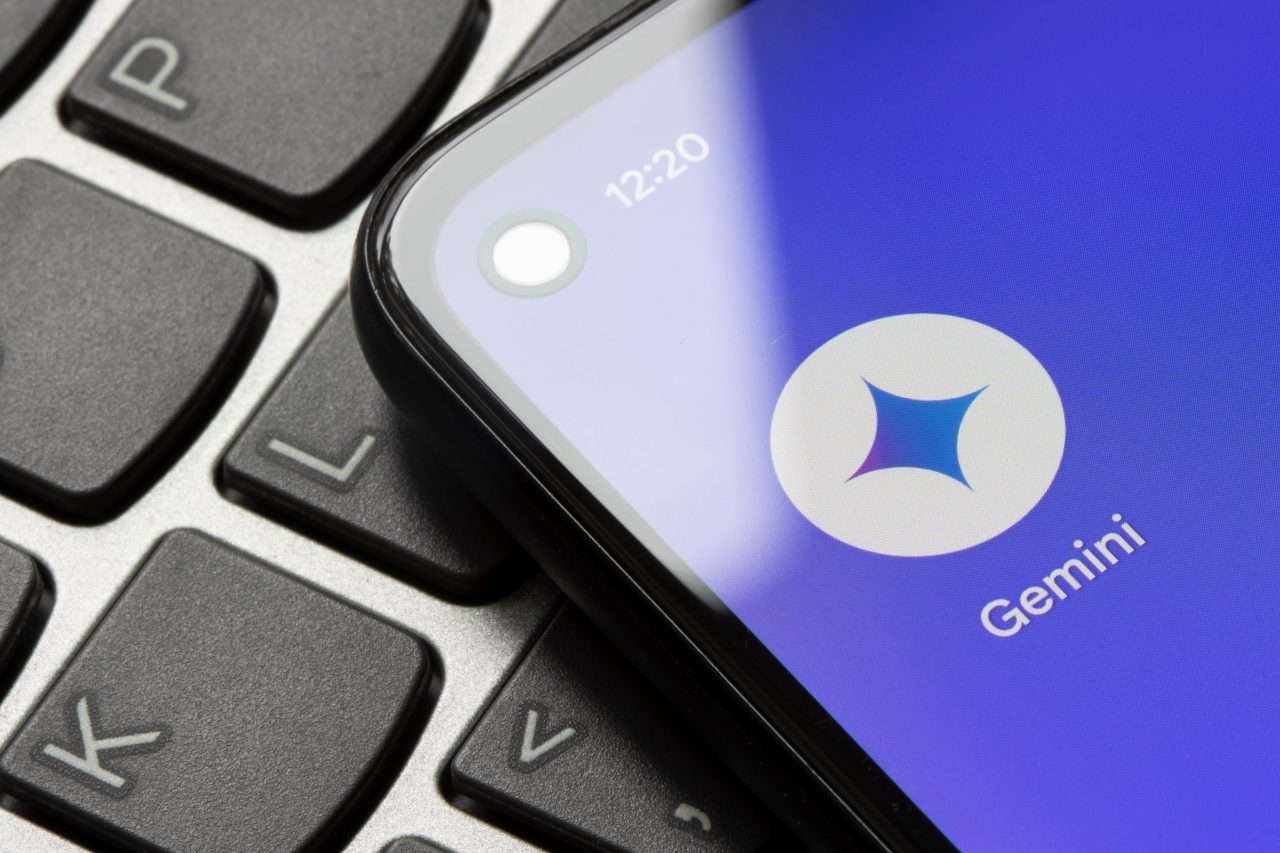 Gemini app icon is seen on a Google Pixel smartphone. Google renames its Bard chatbot to Gemini and releases a dedicated Gemini app for Android