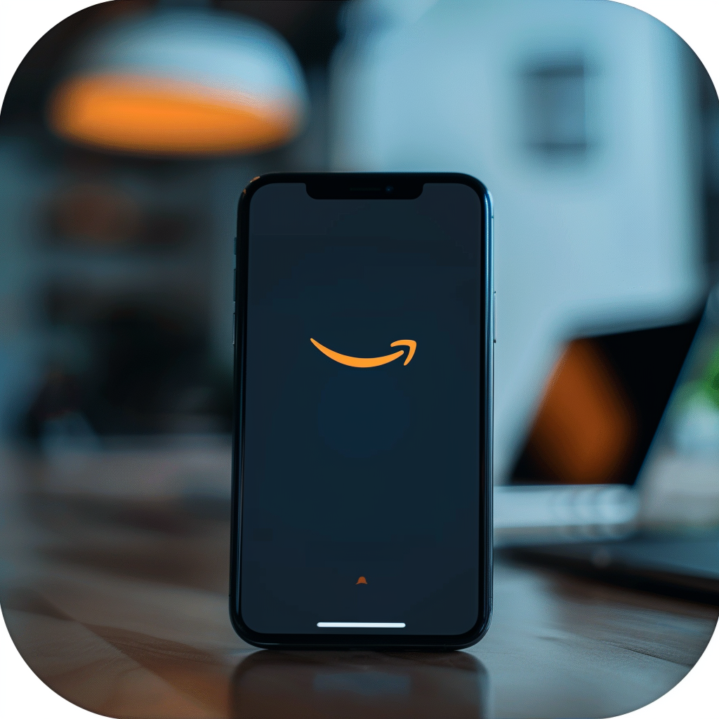 amazon logo on a phone screen