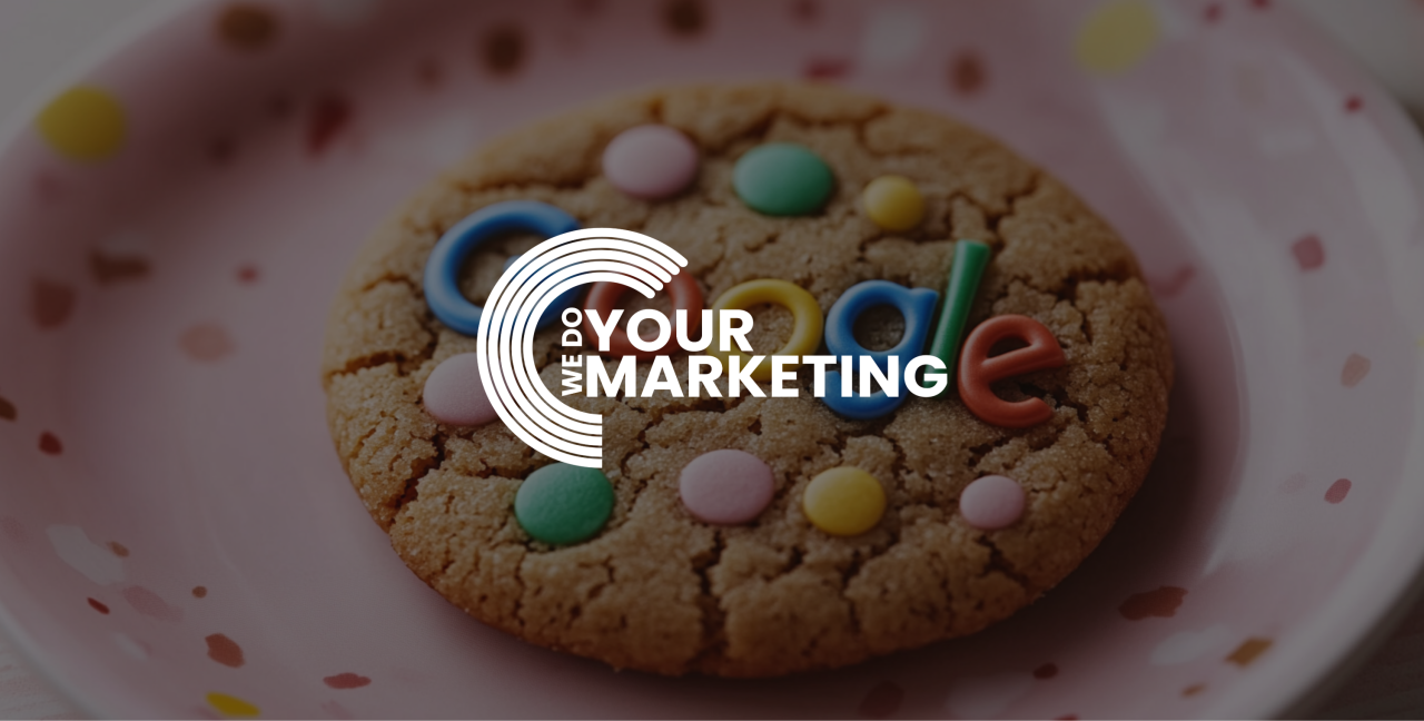 a cookie with 'Google' on it and the We Do Your Marketing logo over the top