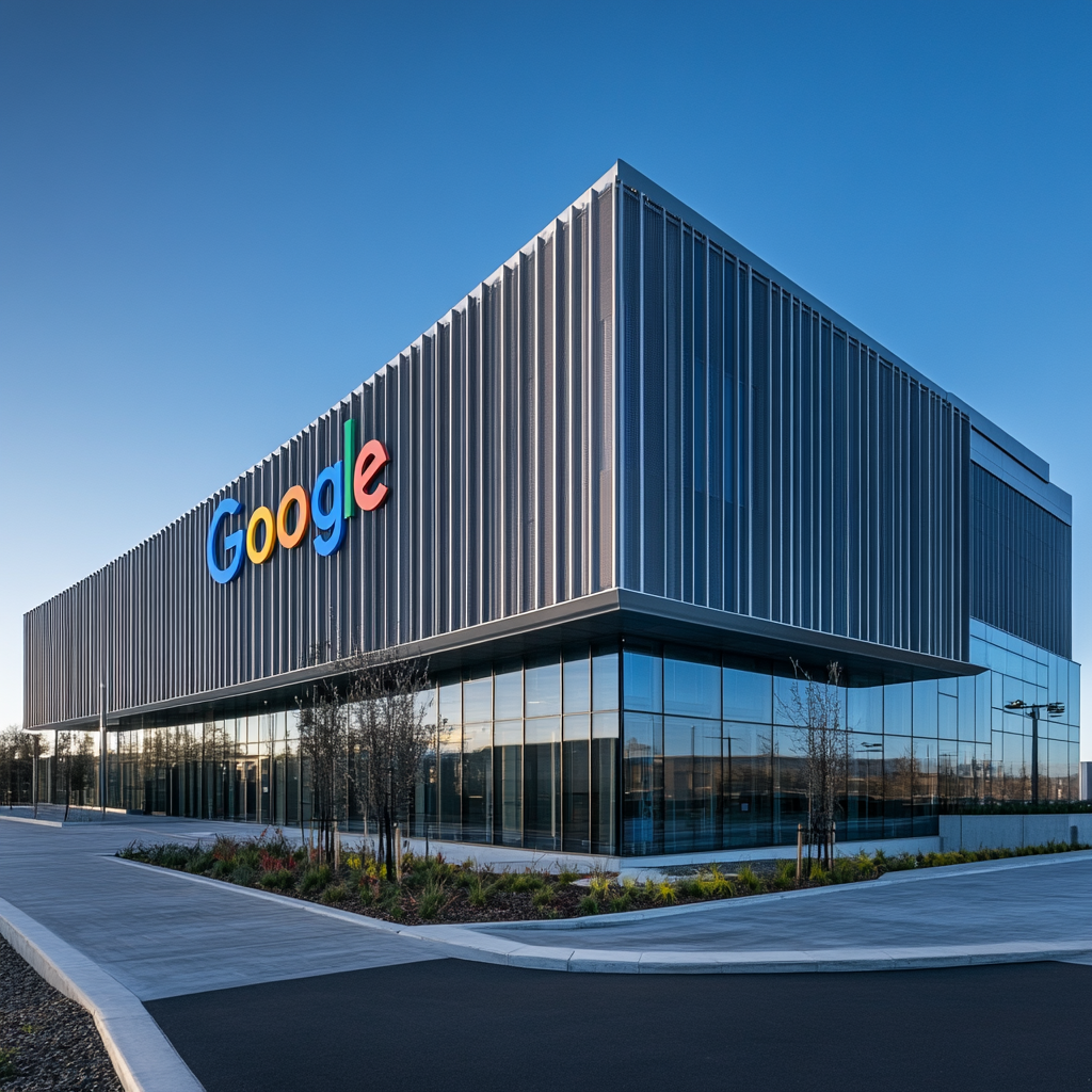 Entrance view of a Google data center