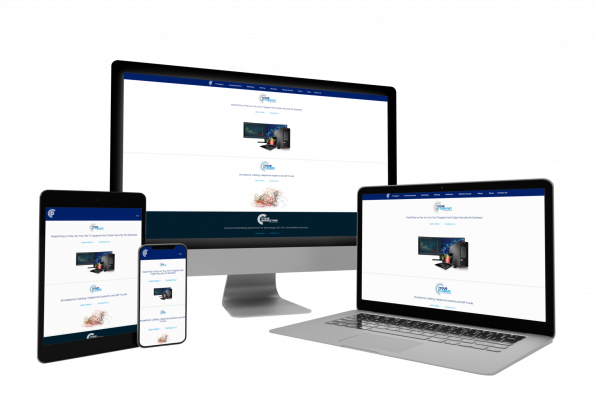 WeDoYourITSupport website branding on screens; Mac computer, Mac laptop, iPad and mobile phone